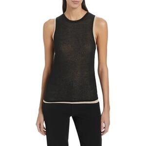 Vince Double Layer Camisole - Black & Beige - Size Small